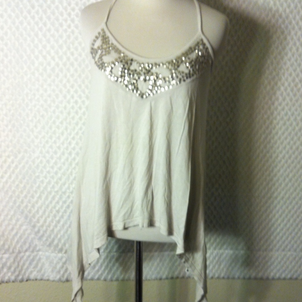 Guess White Studded Sheer Back Camisole